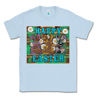 Dusty Blue easter happy easter western bunnies daisies Classic Tee - Artiststas