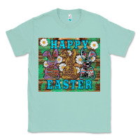 Seafoam easter happy easter western bunnies daisies Classic Tee - Artiststas