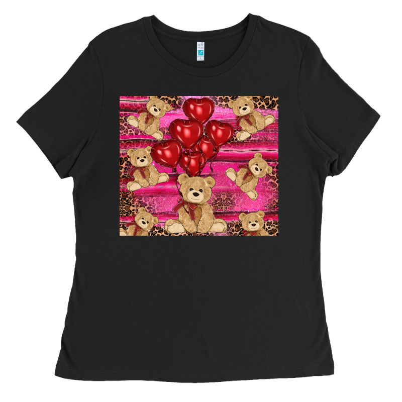 Valentines Day Teddy Bear Tumbler Ladies Tee by RanaPortraitStore | Teevron