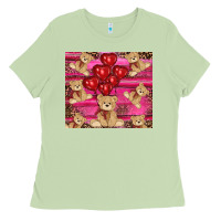 Matcha valentines day teddy bear tumbler Ladies Tee - RanaPortraitStore
