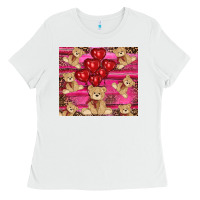 White valentines day teddy bear tumbler Ladies Tee - RanaPortraitStore