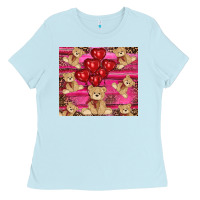 Baby Blue valentines day teddy bear tumbler Ladies Tee - RanaPortraitStore