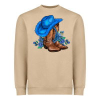 Mushroom valentines day blue boots cowgirl hat and roses Heavyweight Sweatshirt - AdoDesignShop