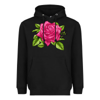 Black Perfume Delight Rose Heavyweight Hoodie - LillyAllenDesigns