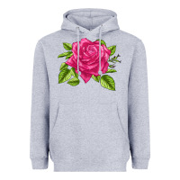 Heather Grey Perfume Delight Rose Heavyweight Hoodie - LillyAllenDesigns