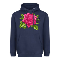 Navy Perfume Delight Rose Heavyweight Hoodie - LillyAllenDesigns