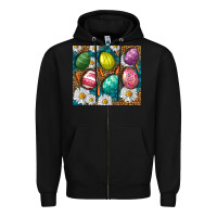 Black Easter eggs Zipper Hoodie - NancyCooperArtShop