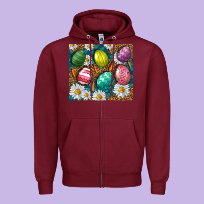 Easter Eggs Zipper Hoodie Designed By Nancycooperartshop