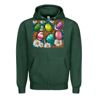 Sports Green Easter eggs Zipper Hoodie - NancyCooperArtShop