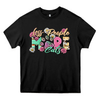 Black less people more cats Heavy Core Tee - Zillion Design Studio