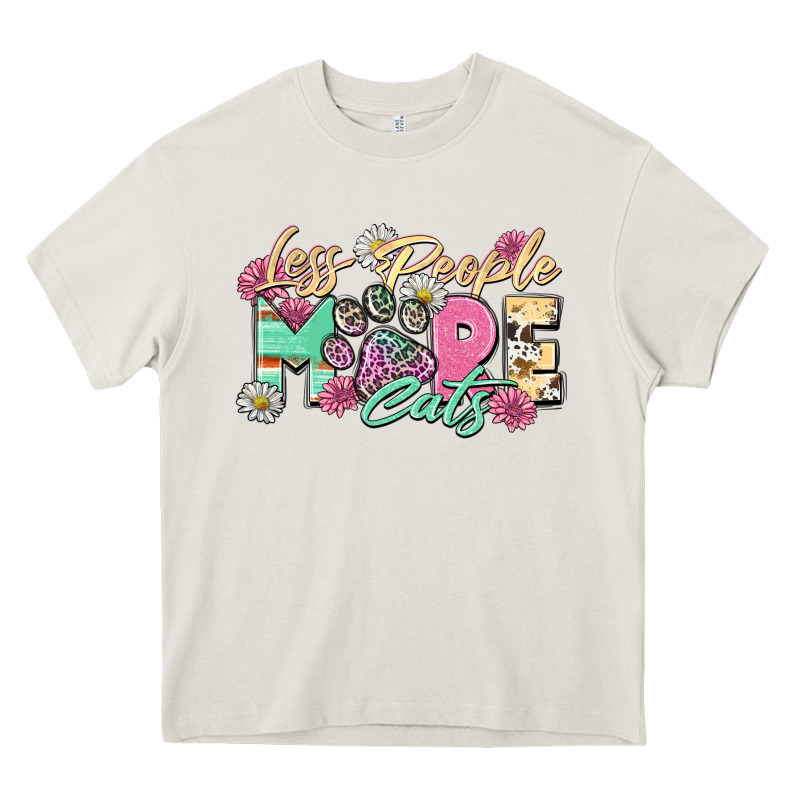 Less People More Cats Heavy Core Tee by Zillion Design Studio | Teevron