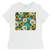 White western daisy and sunflower Ladies Tee - RanaPortraitStore