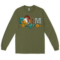 Army Green Western Farm Life Rooster Head Long Sleeve Tee - LillyAllenDesigns