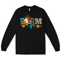 Black Western Farm Life Rooster Head Long Sleeve Tee - LillyAllenDesigns