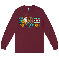 Burgundy Western Farm Life Rooster Head Long Sleeve Tee - LillyAllenDesigns