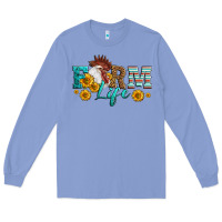 Colony Blue Western Farm Life Rooster Head Long Sleeve Tee - LillyAllenDesigns
