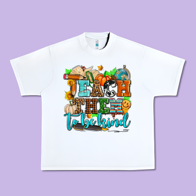 Teach Them To Be Kind With Pumpkins And Fall Urban Heavy Tee Designed By Adodesignshop