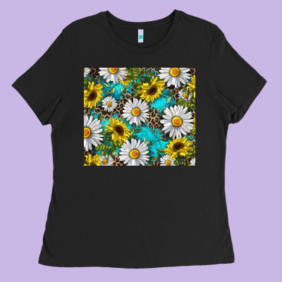 Ladies Tee western daisy and sunflower