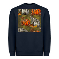Navy squirrel pumpkin seamless Heavyweight Sweatshirt - BundleAndBundleShop