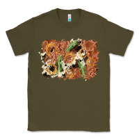 Army Green horseshoe cowhide cactus background Classic Tee - AdoDesignShop