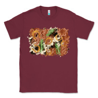 Burgundy horseshoe cowhide cactus background Classic Tee - AdoDesignShop