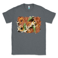 Charcoal Heather horseshoe cowhide cactus background Classic Tee - AdoDesignShop