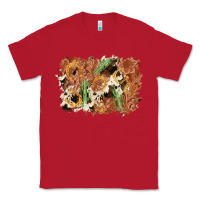 Red horseshoe cowhide cactus background Classic Tee - AdoDesignShop