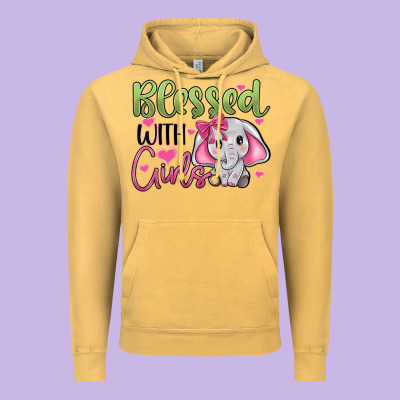 Blessed With Girls Vintage Hoodie Designed By Jahusdesignshop