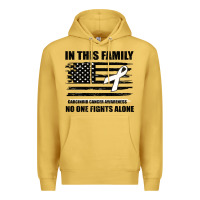 Antique Gold No One Fights Alone Pancreatic Cancer Awareness Premium Hoodie - Bettercallsaul