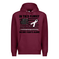 Burgundy No One Fights Alone Pancreatic Cancer Awareness Premium Hoodie - Bettercallsaul