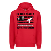 Red No One Fights Alone Pancreatic Cancer Awareness Premium Hoodie - Bettercallsaul