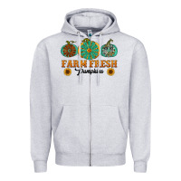 Heather Grey Orange glitter pumpkin Zipper Hoodie - NancyCooperArtShop