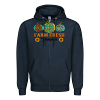 Navy Orange glitter pumpkin Zipper Hoodie - NancyCooperArtShop