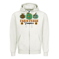 Oatmeal Heather Orange glitter pumpkin Zipper Hoodie - NancyCooperArtShop