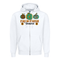 White Orange glitter pumpkin Zipper Hoodie - NancyCooperArtShop