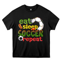 Black eat sleep soccer repeat Heavy Core Tee - texasbilliewilder