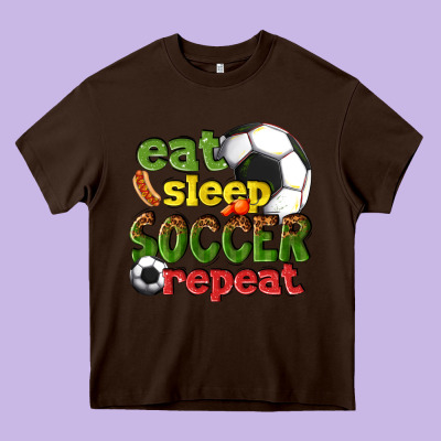 Eat Sleep Soccer Repeat Heavy Core Tee Designed By Texasbilliewilder