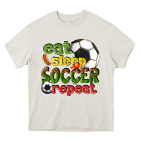 Cream eat sleep soccer repeat Heavy Core Tee - texasbilliewilder