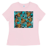 Bubblegum Pink western aztec highland cow Ladies Tee - RanaPortraitStore