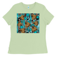 Matcha western aztec highland cow Ladies Tee - RanaPortraitStore