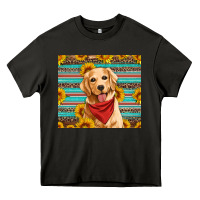 Asphalt golden retriever with sunflowers Heavy Core Tee - Artiststas