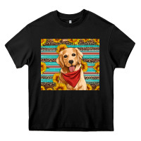 Black golden retriever with sunflowers Heavy Core Tee - Artiststas