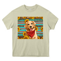 Mossy golden retriever with sunflowers Heavy Core Tee - Artiststas