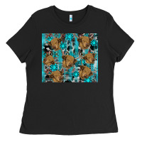 Black western aztec highland cow Ladies Tee - RanaPortraitStore