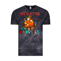 Cloud Black life is better by the campfire with marshmallows Vintage Tee - AdoDesignShop
