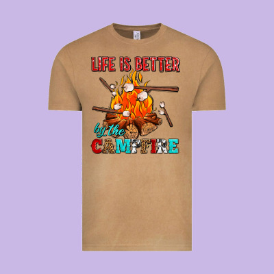 Life Is Better By The Campfire With Marshmallows Vintage Tee Designed By Adodesignshop