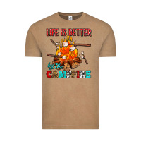 Vintage Coffee life is better by the campfire with marshmallows Vintage Tee - AdoDesignShop
