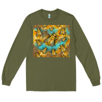 Army Green Bumble Bees Long Sleeve Tee - LillyAllenDesigns