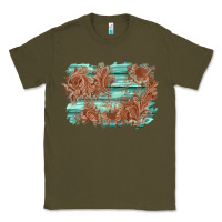 Army Green wood leather background Classic Tee - AdoDesignShop