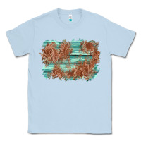 Dusty Blue wood leather background Classic Tee - AdoDesignShop